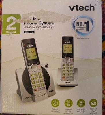 VTech CS6919-2 DECT 6.0 Cordless Phone Caller ID Call Waiting 2 Handsets (B19)