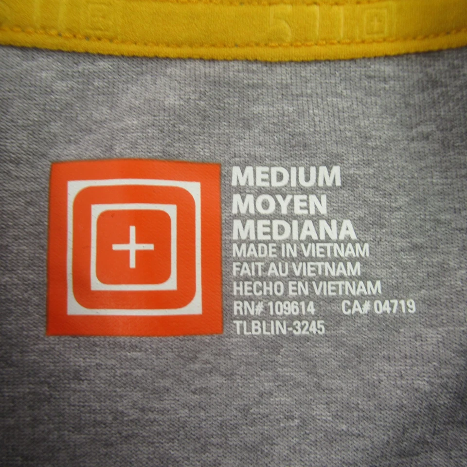 Camisa táctica 5.11 para hombre manga media larga cuello redondo informal gris Foto 4 de 4