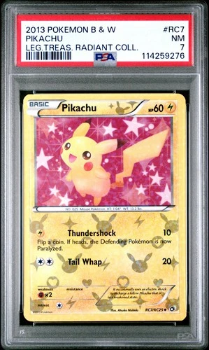 2013 POKEMON LEGENDARY TREASURES PIKACHU #RC7 HOLO PSA 7 NEAR MINT #114259276