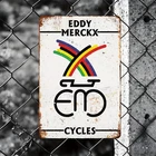Tin Metal Signs Home Décor Eddy Merckx Vintage Wall Cycling Decor with Colorful