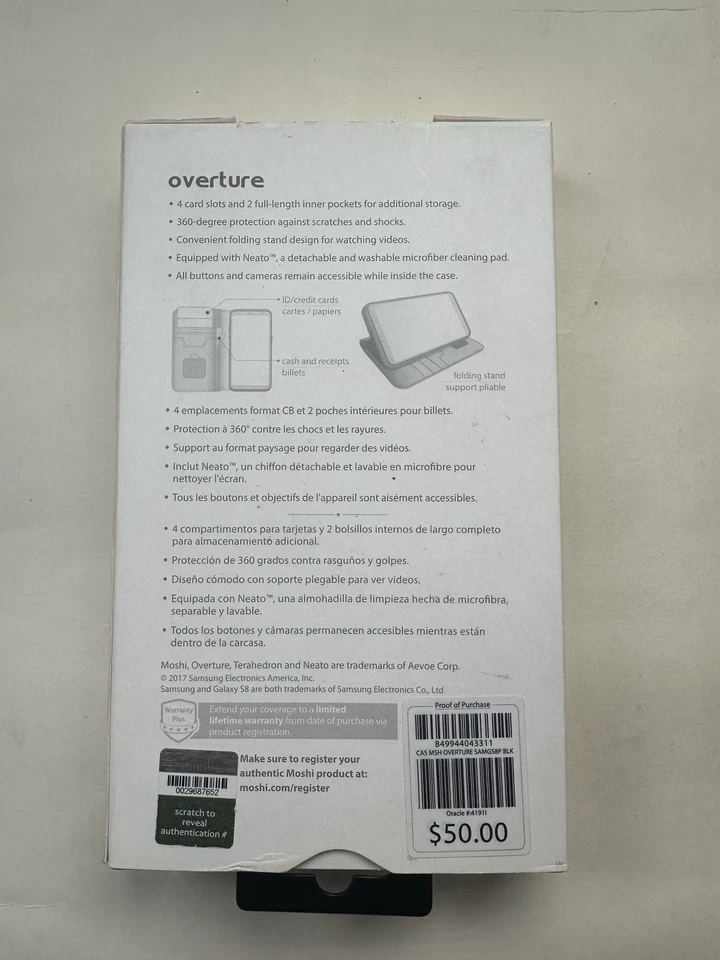 Moshi Overture Wallet Case for Samsung Galaxy S8 + Black - Image 2 of 2