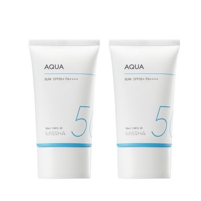 MISSHA All Around Safe Block Aqua Sun Gel SPF50+ PA++++ 50ml x2 | K-Beauty