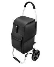 2 in 1 Shopping Cart, 330 lbs Grocery Cart on Wheels, Foldable, Load-Bearing 