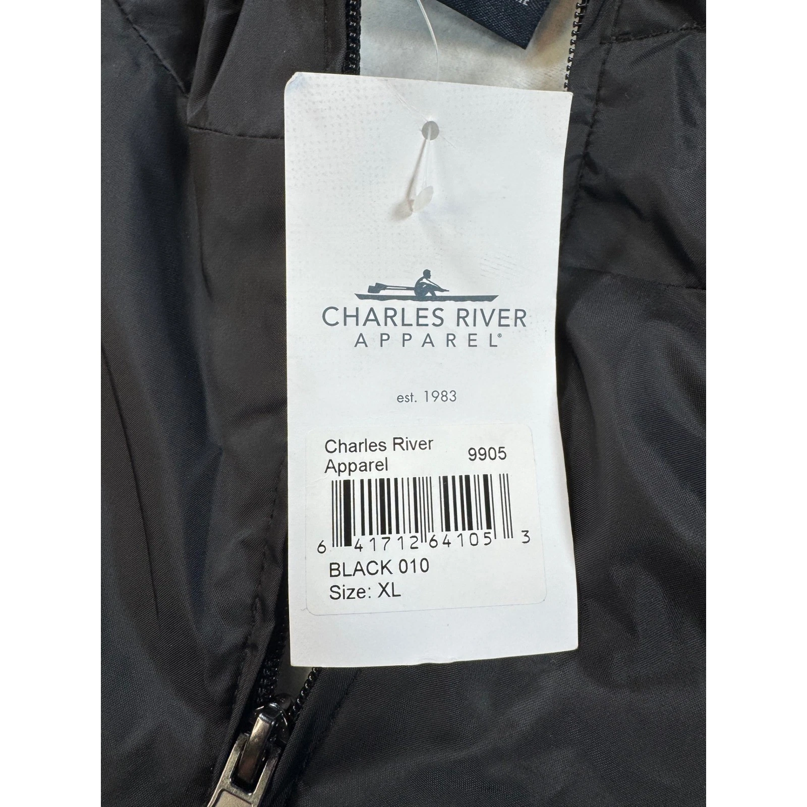 Charles River Apparel 9905 Mens XL Black Pack-N-Go Windbreaker Anorak Jacket NWT image 3