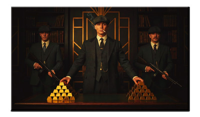 Peaky Blinders Tommy Shelby Leinwand 60x35 cm Fanart Wandbild Gangster Art Deco