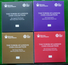 2019 ROYAL MINT BOXED SET - TOWER OF LONDON SILVER PROOF COLLECTION - 4 COINS