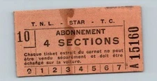 French Tramway Omnibus Subscription Ticket Abonnement TNL STAR TC 1910s