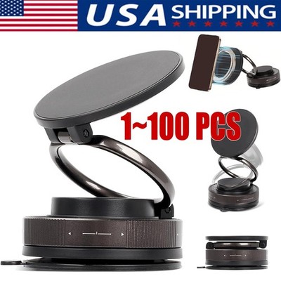 360° Vacuum Magnetic Phone Holder -Suction Cup Car Mount with Foldable Stand LOT