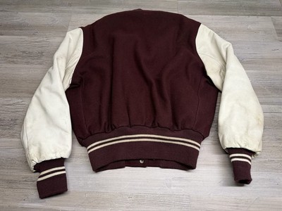Vintage 50s 60s Varsity Jacket Wool Leather Timberline Sz 46 C