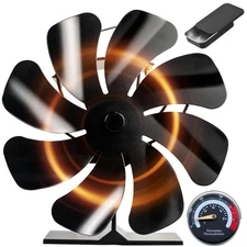 Versatile 8-Blade Heat Powered Fan for Indoor Stoves - Aroma Diffuser Included