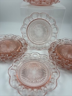 Vtg Set of 12 Anchor Hocking Old Colony Laced Edge Dessert Saucer Plates 6 