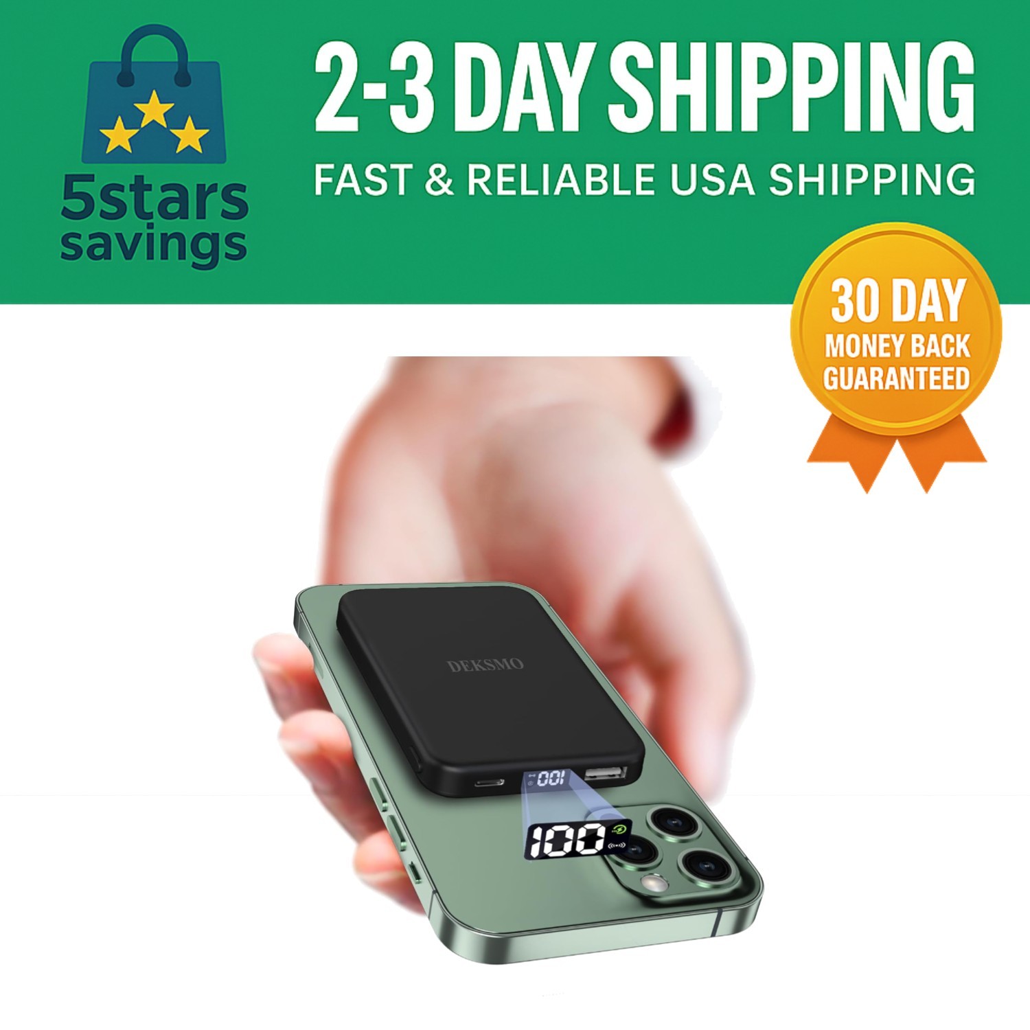 10000mAh Slim Magnetic Wireless Power Bank for Fast iPhone Charging