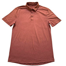 Lululemon Shirt Mens Small Rust Red Evolution Performance Polo Short Sleeve