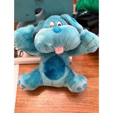 Vintage Blue Dog Plush Stuffed Animal Toy Blue Spots Pink Tongue 10 Inch