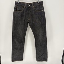 Vintage Levis 501 Jeans Mens 32x30 Faded Black Denim Straight Leg Y2K Button Fly