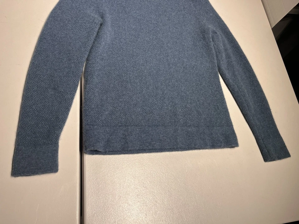 Suéter Theory Feminino Grande Azul Cashmere Malha Pulôver Macio Trabalho Casual - Imagem 3 de 4