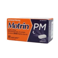 Motrin Ibuprofen Diphenhydramine Pain Reliever Sleep-Aid 80ct EXP 12/2025+
