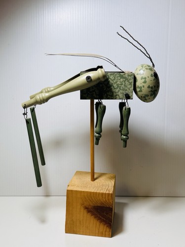 Wooden Grasshopper Garden Decor Handmade 12” Tall - Picture 7 of 11