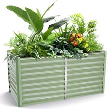 Garden Metal Raised Vegetable Planter Outdoor Flower Trough Herb Grow Bed Box