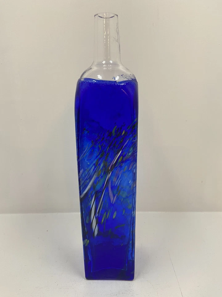 Квадратная бутылочная ваза Kosta Boda Atelier Bertil Vallien 11 дюймов с подписью - Изображение 3 из 4