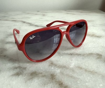 vtg rayban red RB4125 Cats Sunglasses