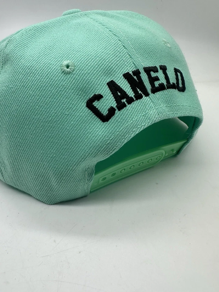 Chapéu de beisebol Canelo Saul Álvarez boxe Snapback Tiffany azul-petróleo preto puff RARO - Imagem 3 de 4