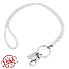 Boshiho Leather Lanyard Neck Strap with Clip ID Badge Holder Keys USB