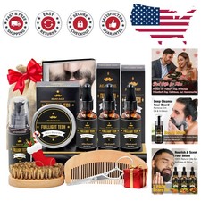Complete Beard Care Package: Oils, Wash, Balm  Grooming Tools - Perfect Gift