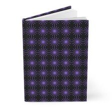 Purple Starburst Pattern Hardcover Journal  Matte Notebook  Personal Diary