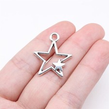 20pcs 26x22mm Alloy Charm star Hollow out Pendant for Handmade Crafts