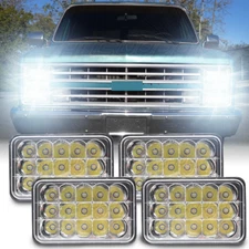 4PCS Fit Chevy C4500 C5500 Topkick 2003-2009 DOT 4x6" Headlights Hi/Lo Beam