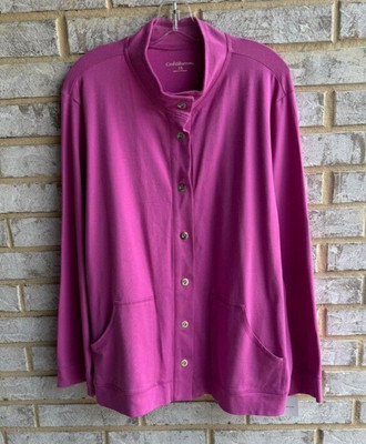 Croft & Barrow Pink Long Sleeve Button Up Blouse Women's Size 3X.