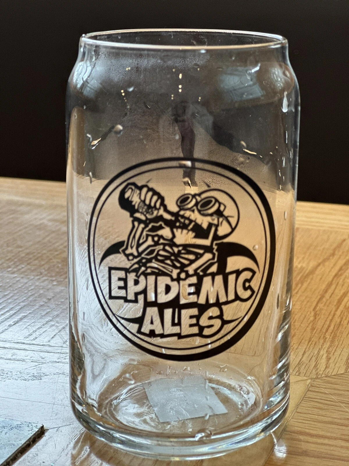 Epidemic Ales Brewing Craft beer 16 oz pint glass man cave
