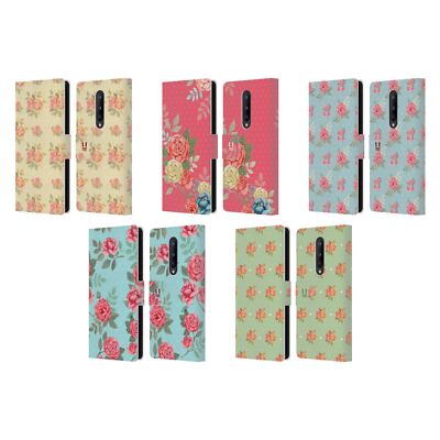 HEAD CASE DESIGNS NOSTALGIC ROSE PATTERNS LEATHER BOOK CASE FOR ONEPLUS PHONES