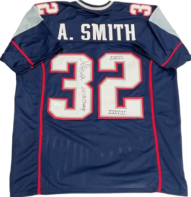 JAMES SPENCE AUTHENTICATION (JSA) Antowain Smith "2x SB Champ, XXXVI & XXXVIII" Autographed New England Patriots C