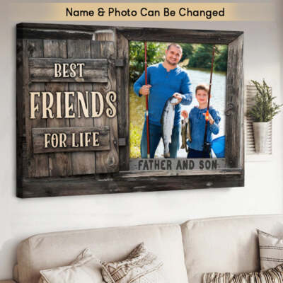 Father And Son Best Friends For Life Poster, Canvas Gift for Home Décor Wall Dec