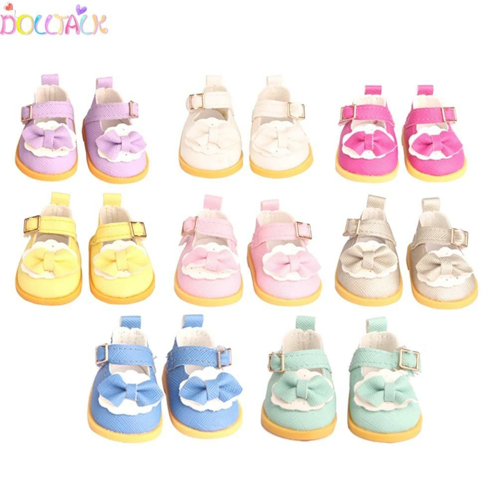 5cm Doll Shoes Handmade Boots For 14 Inch American Doll Mini Bow Shoes Accessori
