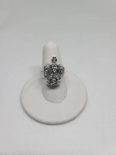 Clear Crystal Cocktail Crown Adjustable Ring (US 7.5)
