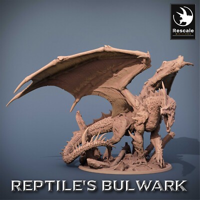 Grüner Drache B - Reptiles Bulwark - Lord Of The Print - 28mm Tabletop Figuren