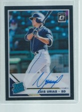 LUIS URIAS 2019 DONRUSS OPTIC RATED ROOKIE BLACK REFRACTOR RC #D 16/50