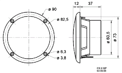 Visaton FR 8 WP 8 OHM Breitbandlautsprecher - Seewasserbeständiger - Picture 2 of 4