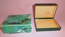 RARE! ROLEX MONTRES GENEVE SUISSE 68.00.2 GREEN WOODEN JEWERLY WATCH CASE in BOX