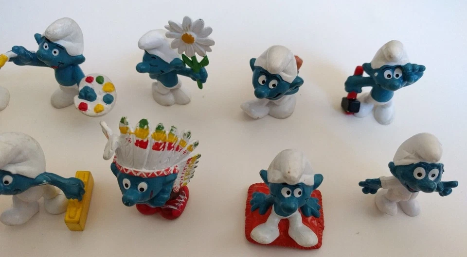 Lote de 22 estatuillas vintage de PVC Schleich Pitufos RARAS Foto 4 de 4