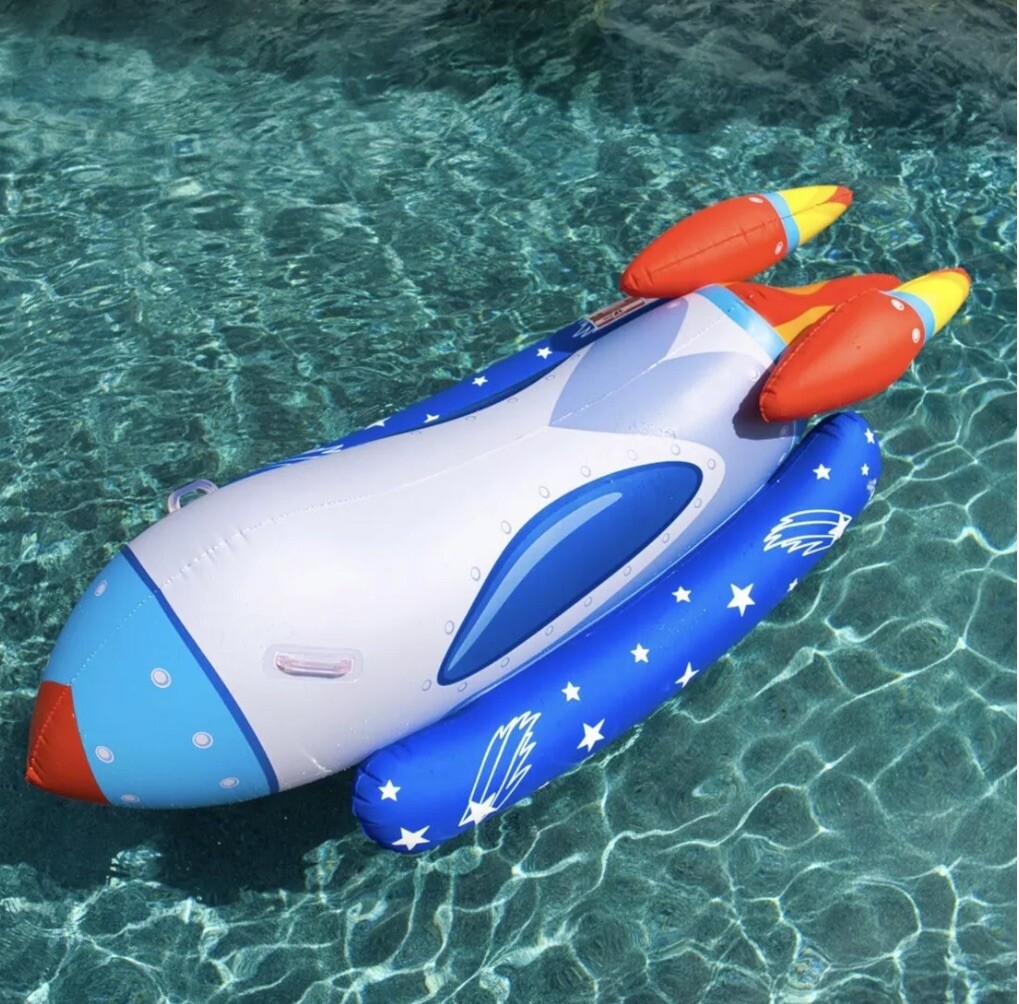 Member Mark Novelty Rocket Inflatable RideOn Pool Float 83in