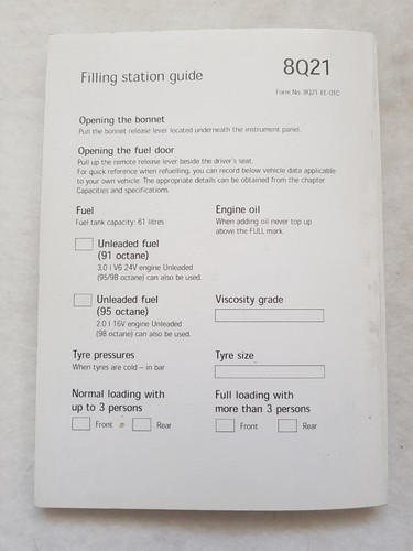 MAZDA TRIBUTE Car Owners Manual 2001 #8Q21-EE-01C - Picture 5 of 5