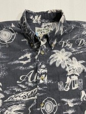Men's Big Dogs Aloha Shirt Size S/M Short Sleeve Button Down Pocket Made in USA