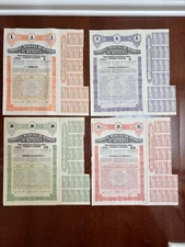 MEXICAN EAGLE OIL COMPANY LTD Lot of 4 STOCK CERTIFICATES w/WARRANT COUPONS 1949