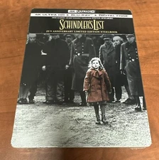 SCHINDLER'S LIST - STEELBOOK (4K UHD + Blu-ray + Digital) New/Sealed