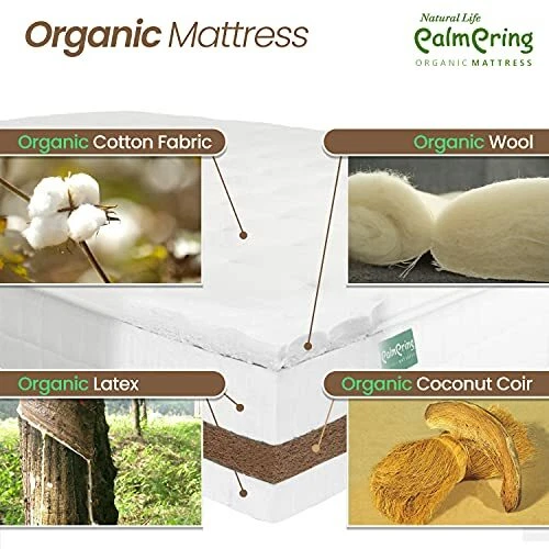 100% Organic Natural Latex Coconut Coir Medium-Soft 10" PURI Bed Mattress - Image 2 of 4