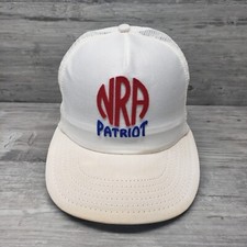 Vintage NRA Patriot Hat Snapback Trucker Ball Cap Made in USA Red White Blue